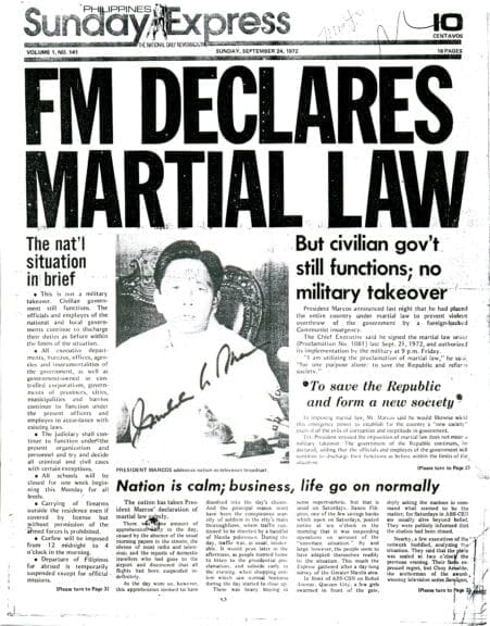 Martial law in the philippines news story