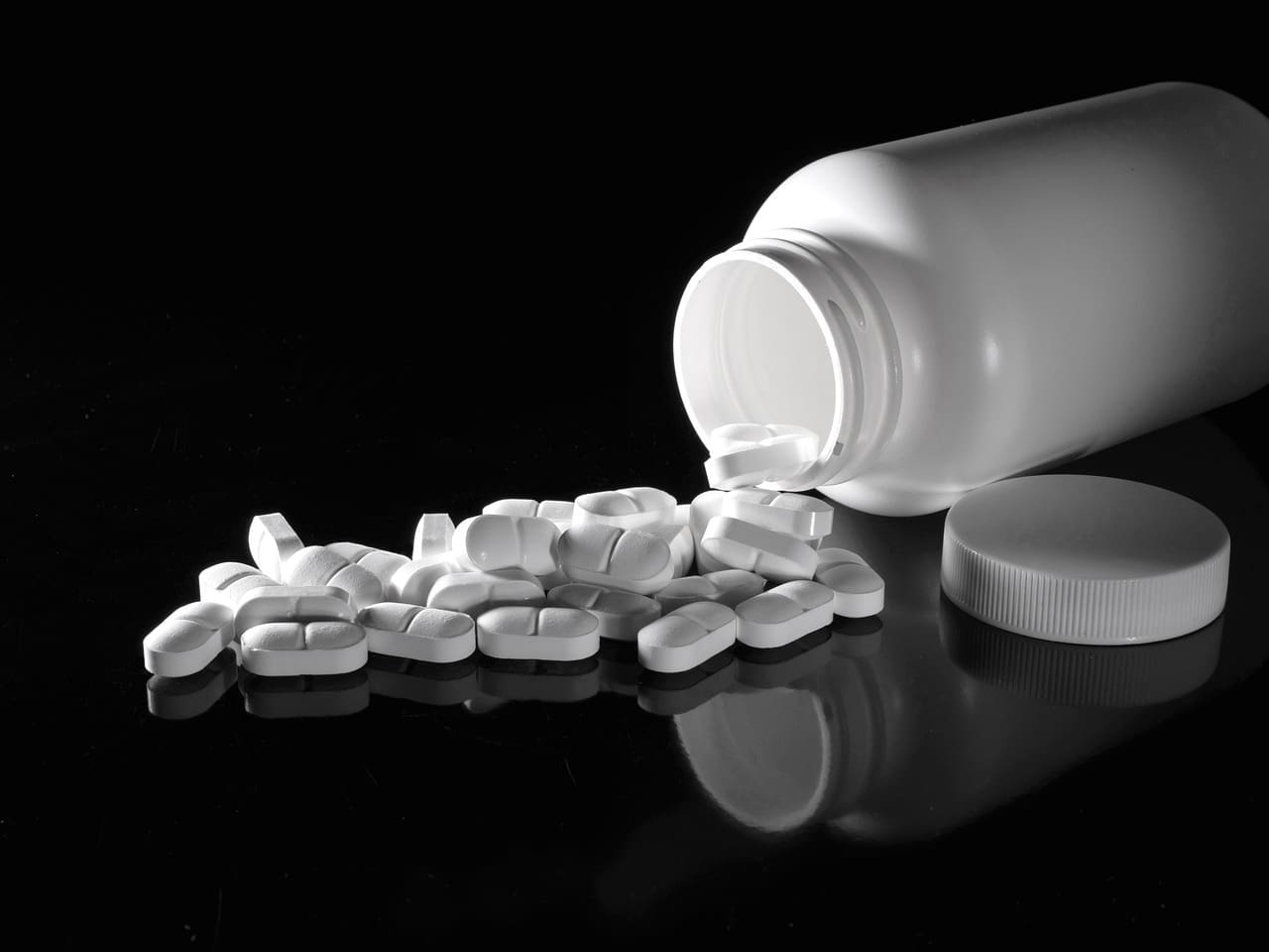 Spilled bottle of medication