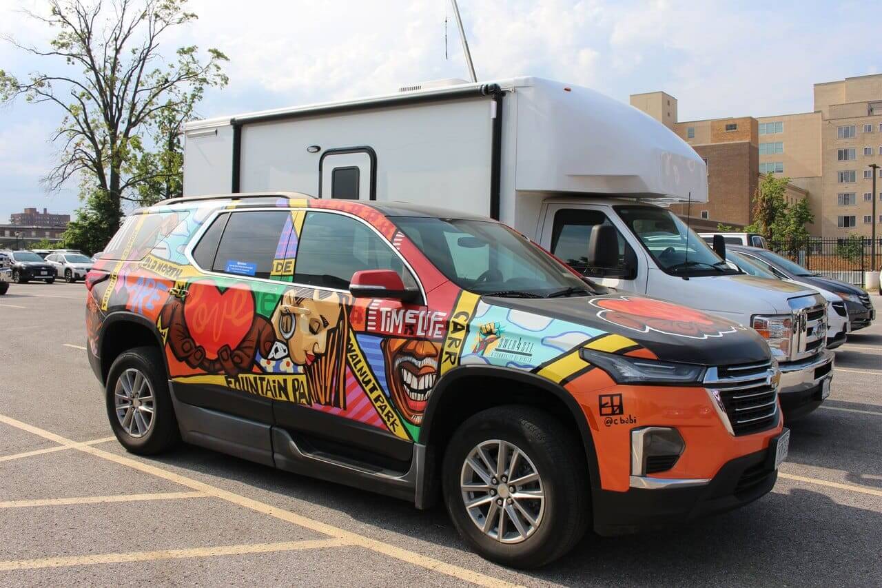 Vehicle owned by the bullet related injury clinic in st. Louis