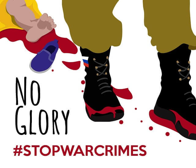 A graphic for #stopwarcrimes genocides