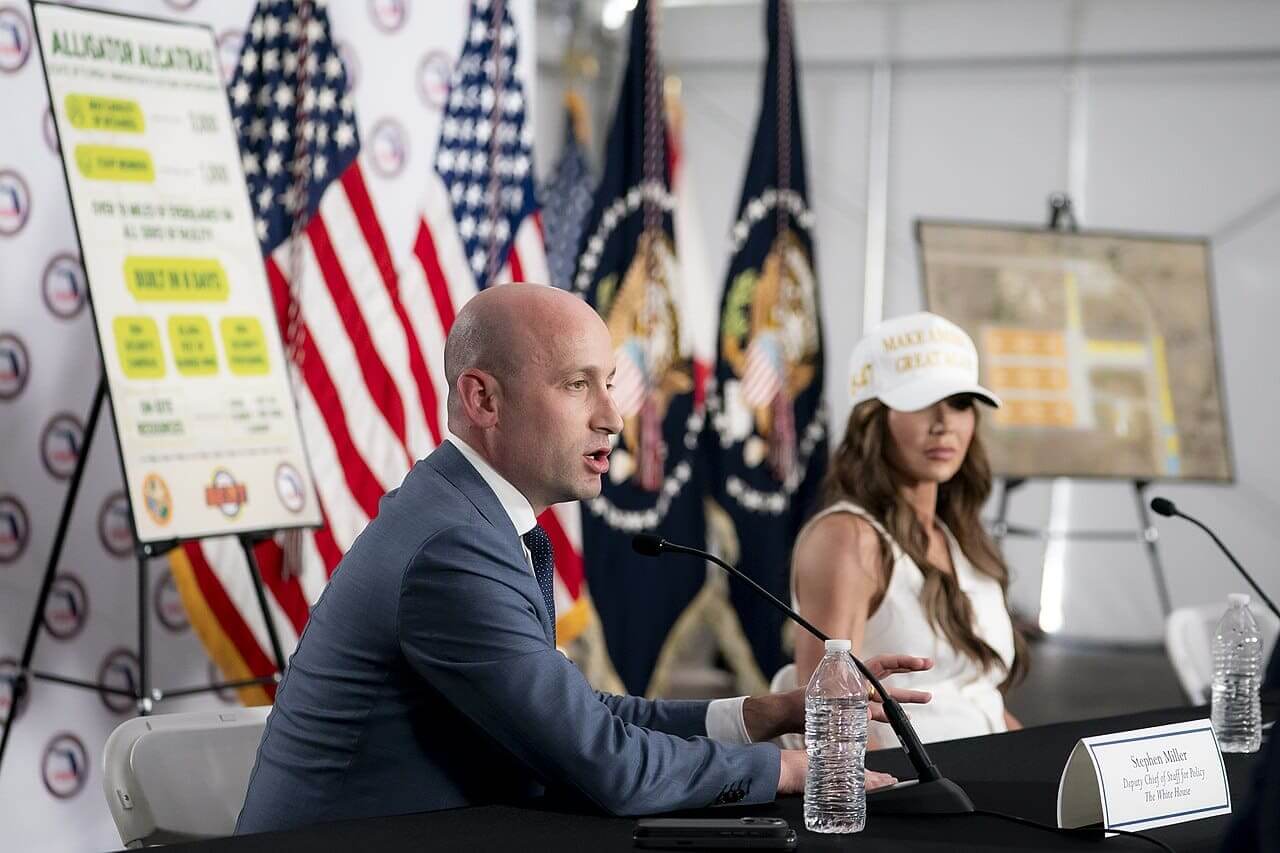 Miccosukee tribe joins fight against the center. Stephen Miller and Kristi Noem toured the center on July 5 with Trump