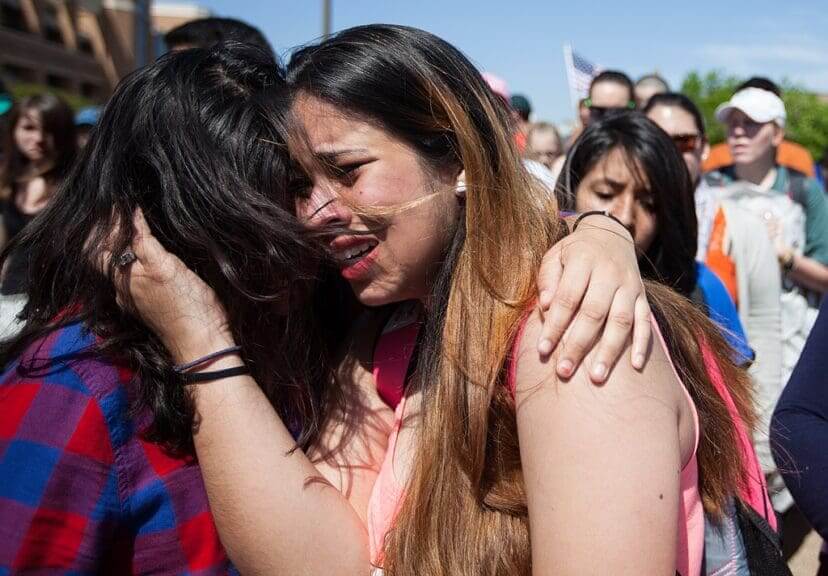 obama deportation protest Undocumented immigrant population was unaffected by obamas deportations. A woman crying on a friend’s shoulder during an obama protest.