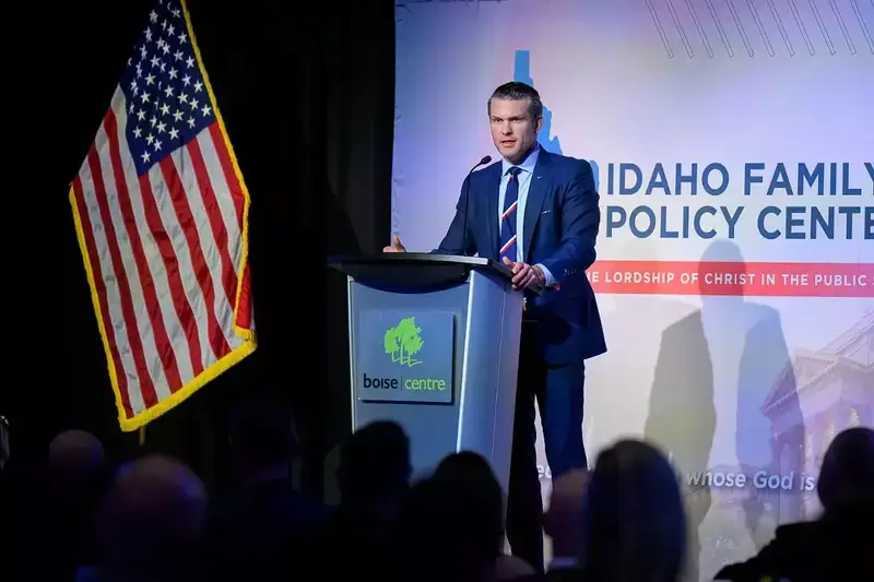 Pete Hegseth spoke at an Idaho Family Policy Center event