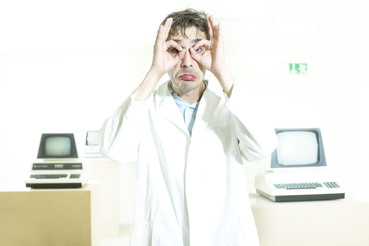 Doctor making a funny fraudster face