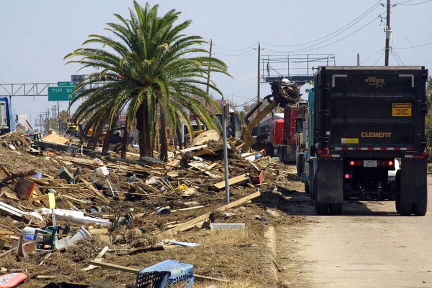 Us army corp clearing debris in texas