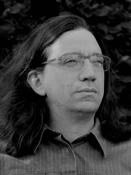 Who is Curtis Yarvin a black and white portrait