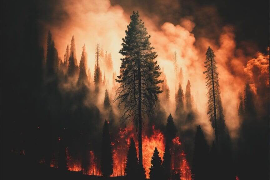 Burning wildfire