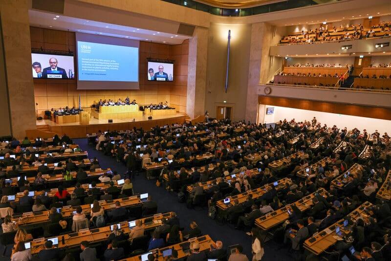 Delegates from 184 countries attend the meeting of the Intergovernmental Negotiating Committee on Plastic Pollution on Tuesday in Geneva, Switzerland. 