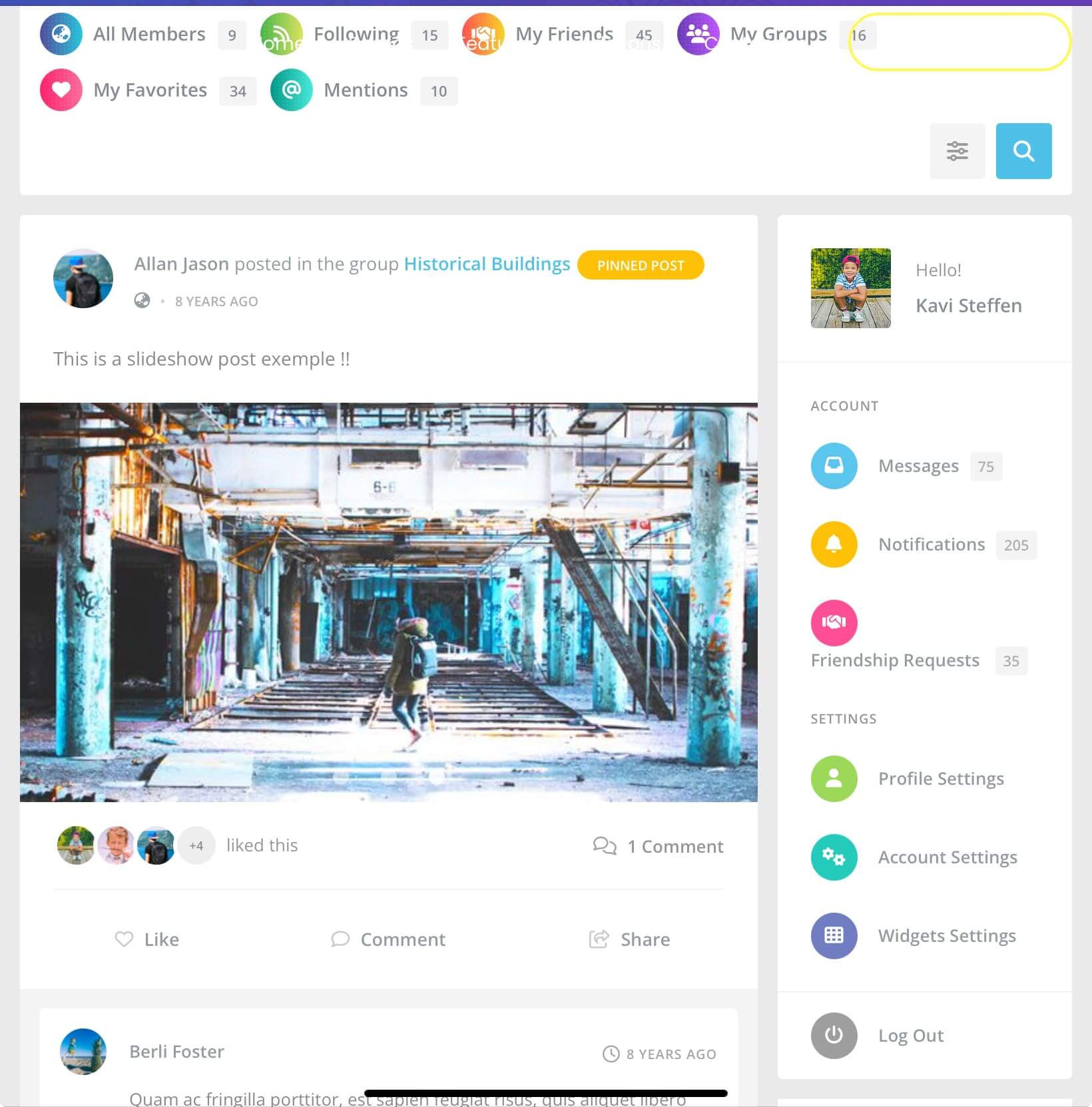 Activity page screenshot
