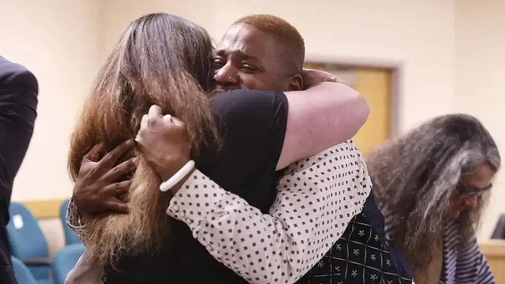 North idaho drag performer eric posey hugs a supporter