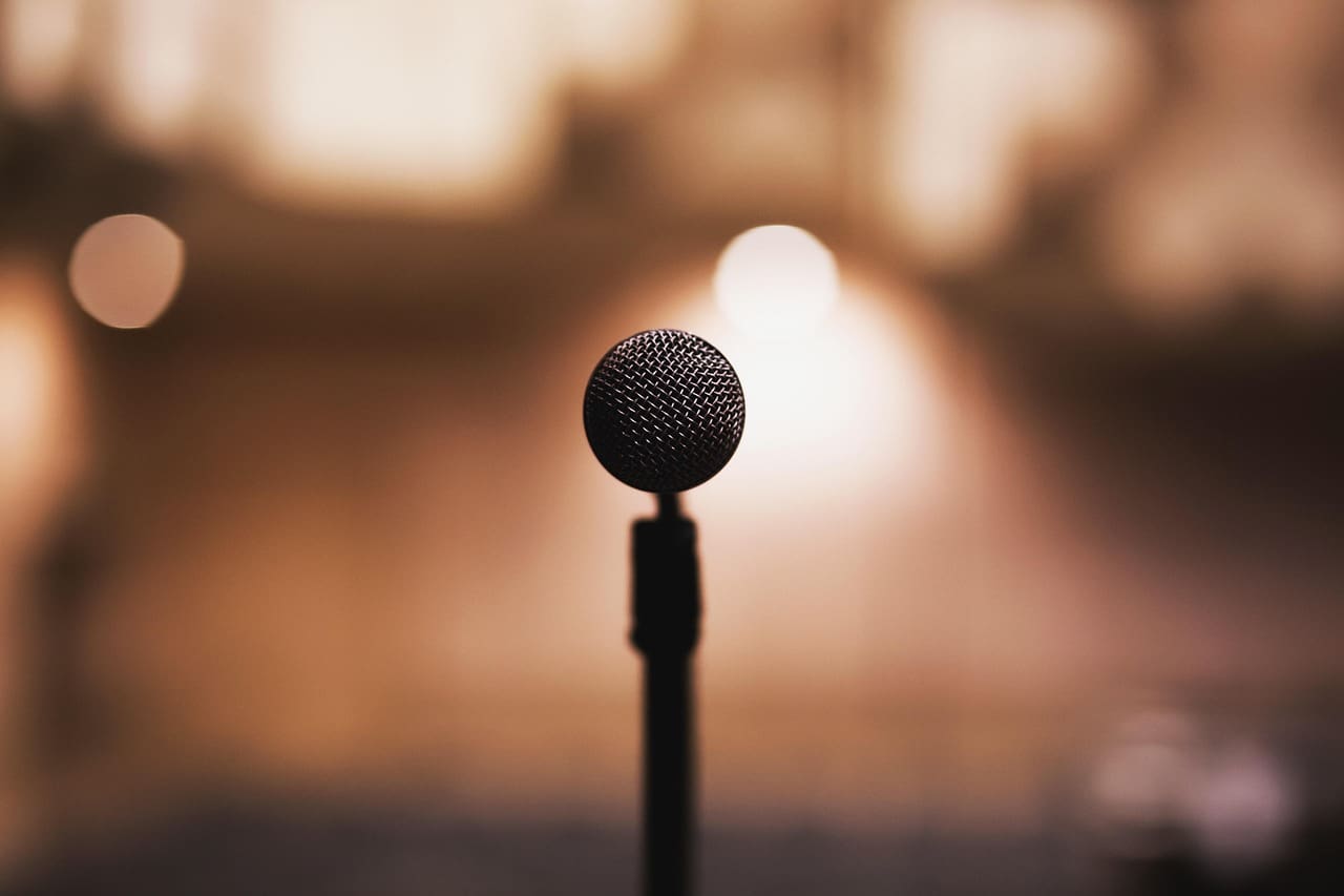 Microphone with a blurred background