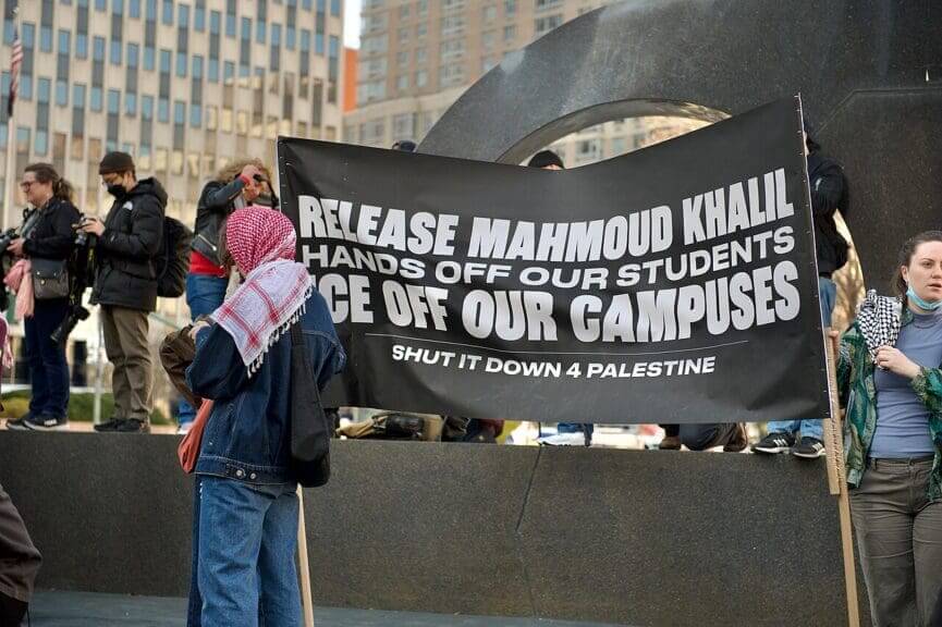 Protest for mahmoud khalil. Hands off our students protest stood up for international students whose visas were being revoked