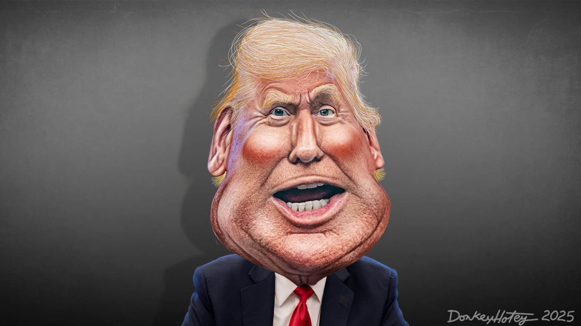 Donald trump caricature talking