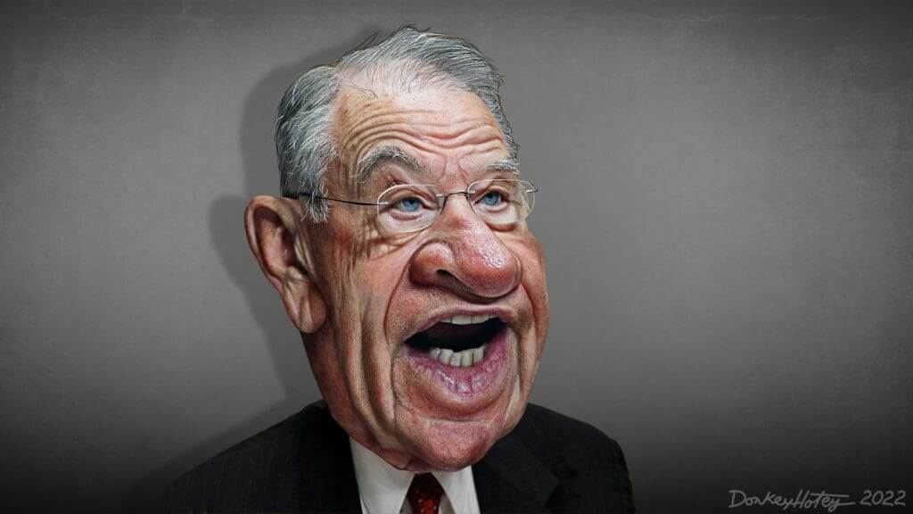 Caricature of senator chuck grassley