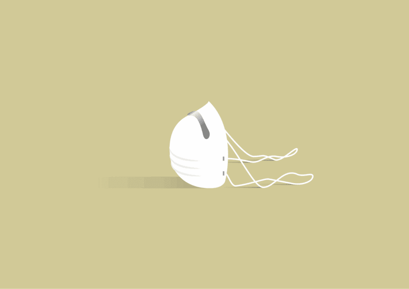 Cdc failed texas in measles outbreak. A face mask discarded on the ground (illustration)