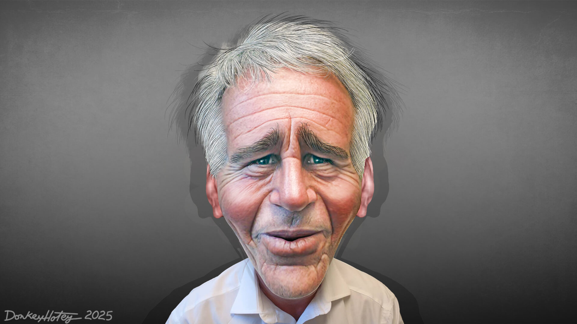 Caricature of jeffrey epstein. Death called murder