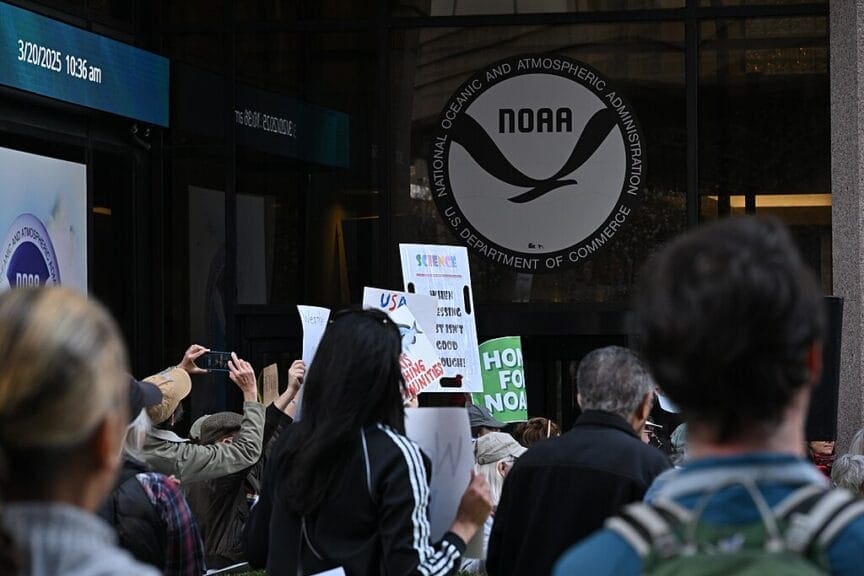 Protest over noaa firings climate denialism