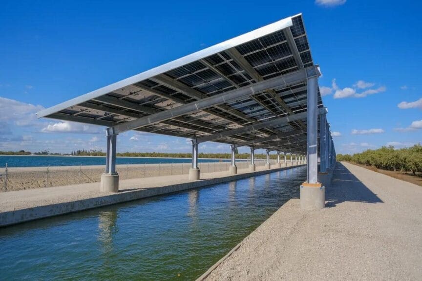 View inside the solar canal in california