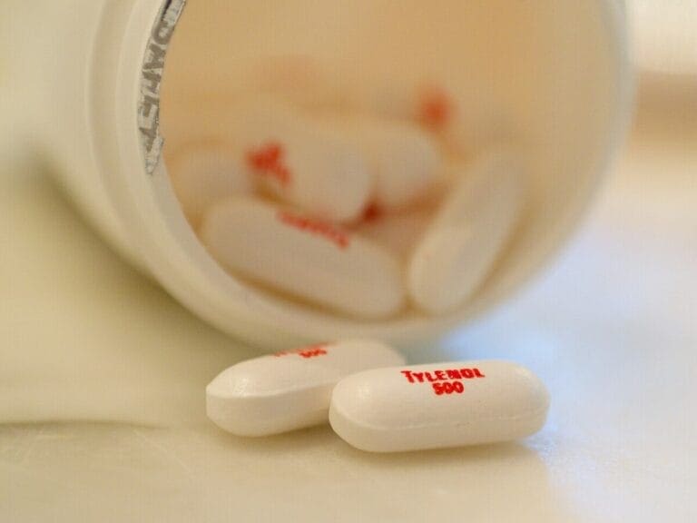 Spilled bottle of tylenol
