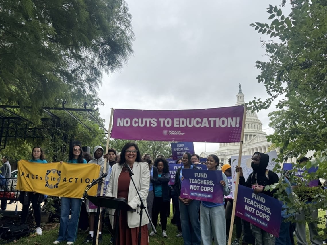 Protest against cuts to education