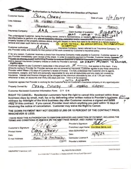 An authorization form signed by craig crosby shows he clarified that he only wanted “evaluation, recommendation, documentation, and inspection. ”