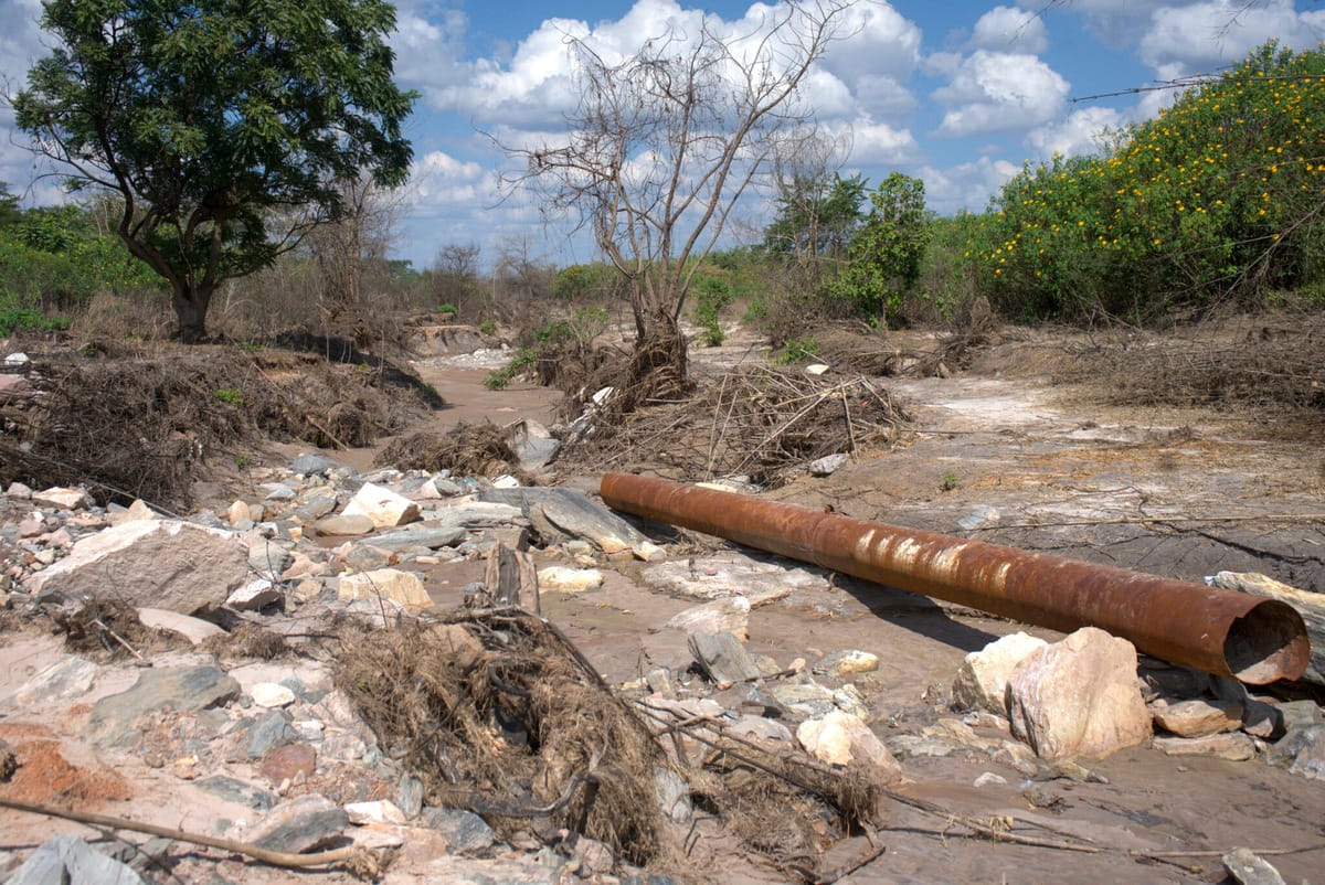 Zambia landscape after a toxic spill