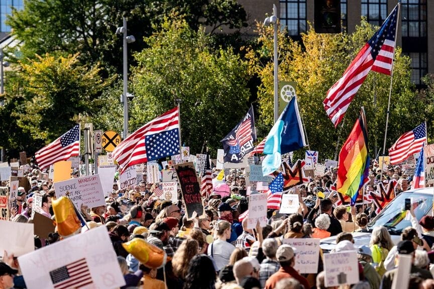 American flags at hate america rally
