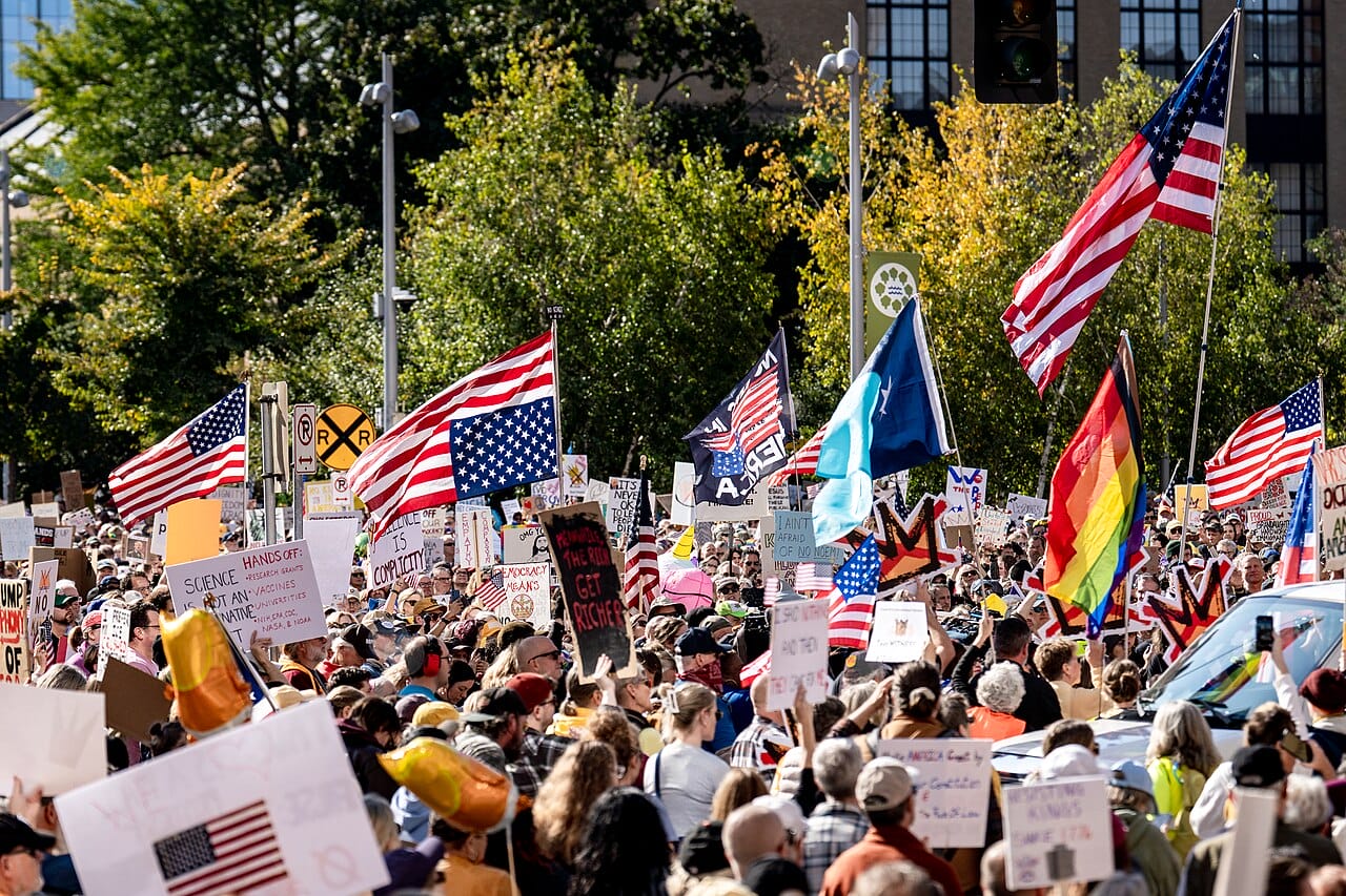 American flags at hate america rally