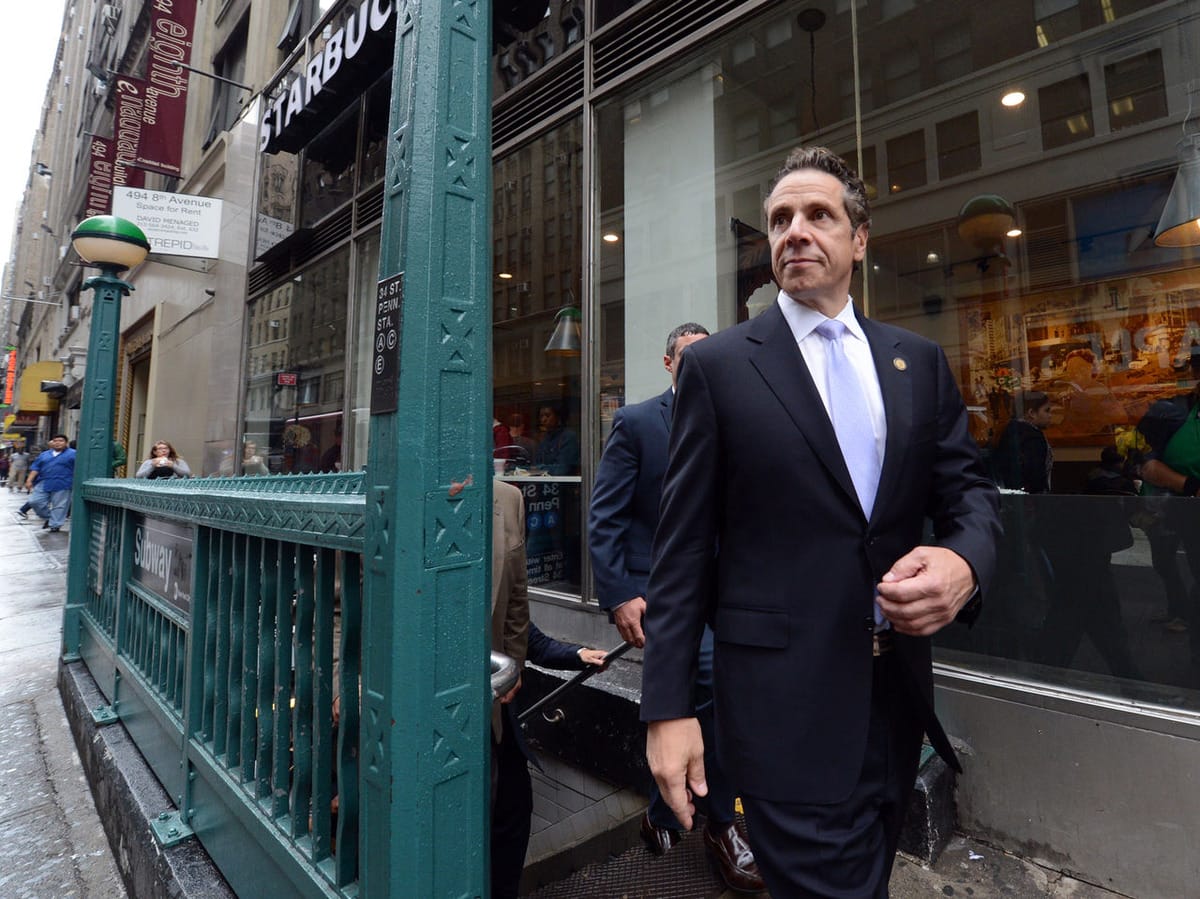 Andrew cuomo leaving the nyc subway