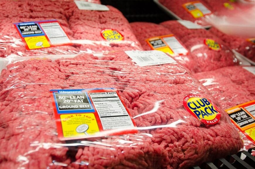 Beef in a grocery store