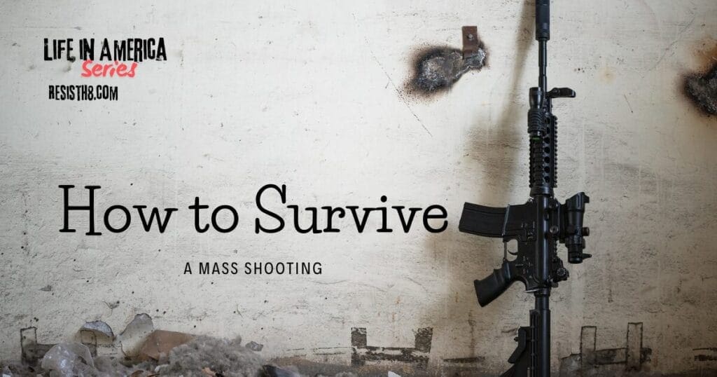 AR-15 style rifle leaned up against a cement wall