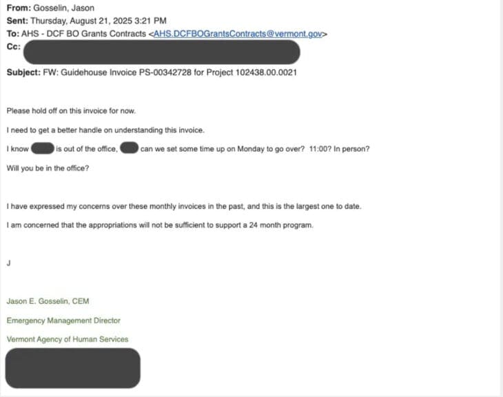 Email message redacted