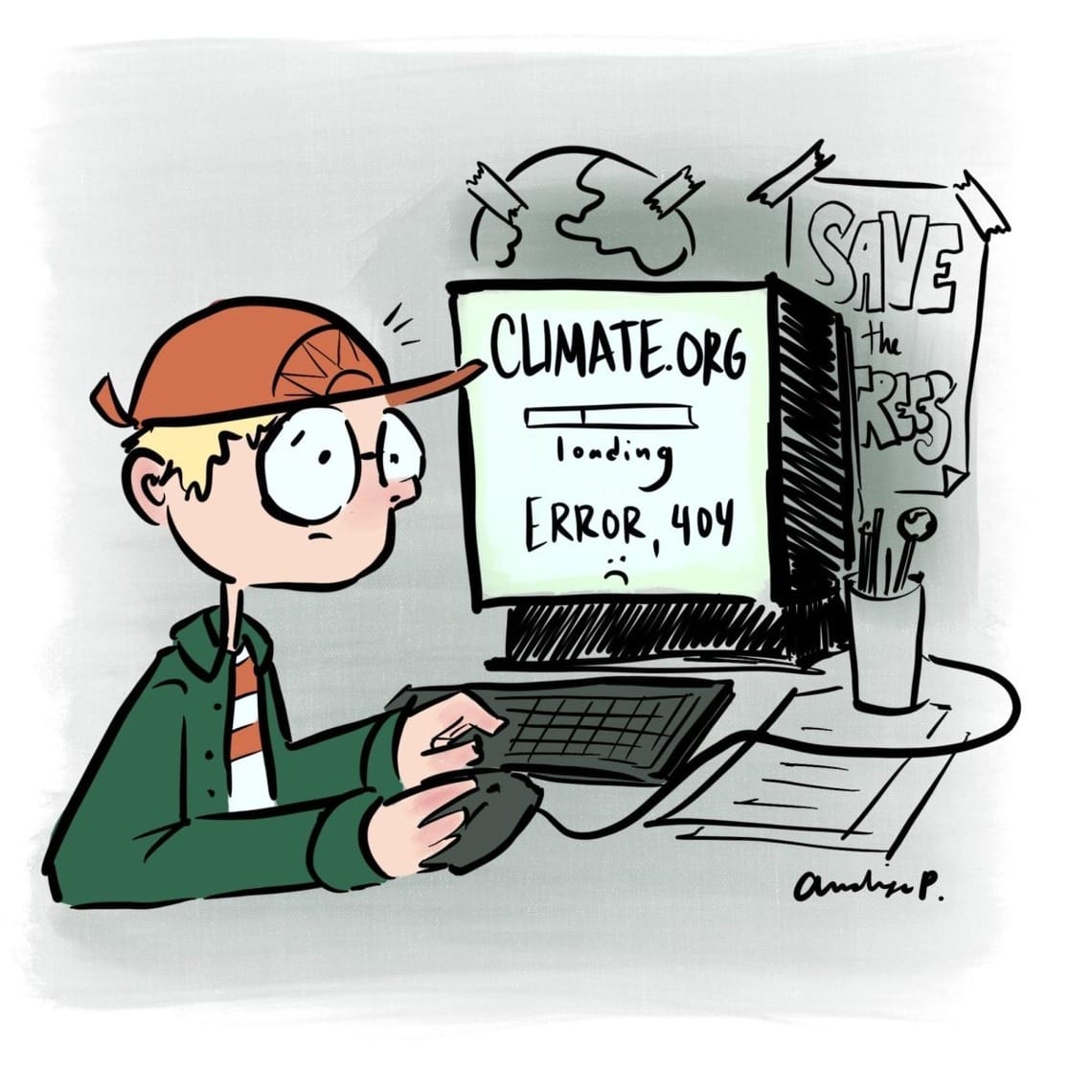 Political cartoon on disappearing government websites