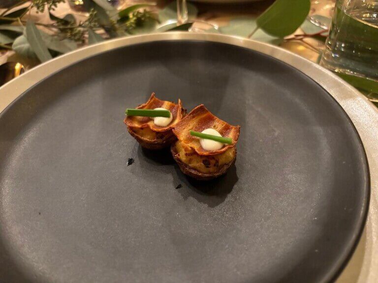 Meat dish at a restaurant made with plants and animal fat.