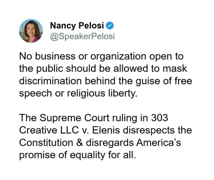 Tweet from pelosi