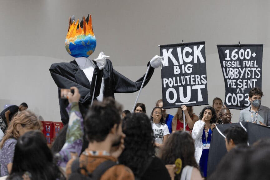 Protesters at cop30