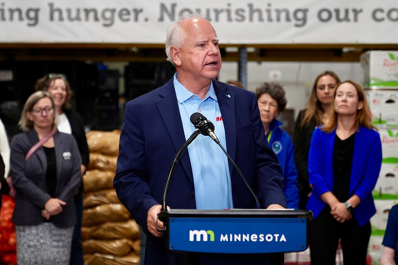 Tim walz speaking about frozen child care payments