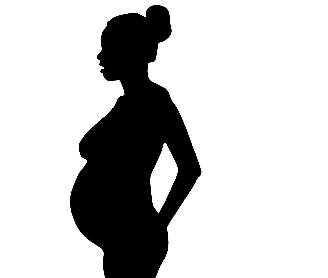 Silhouette of a pregnant women