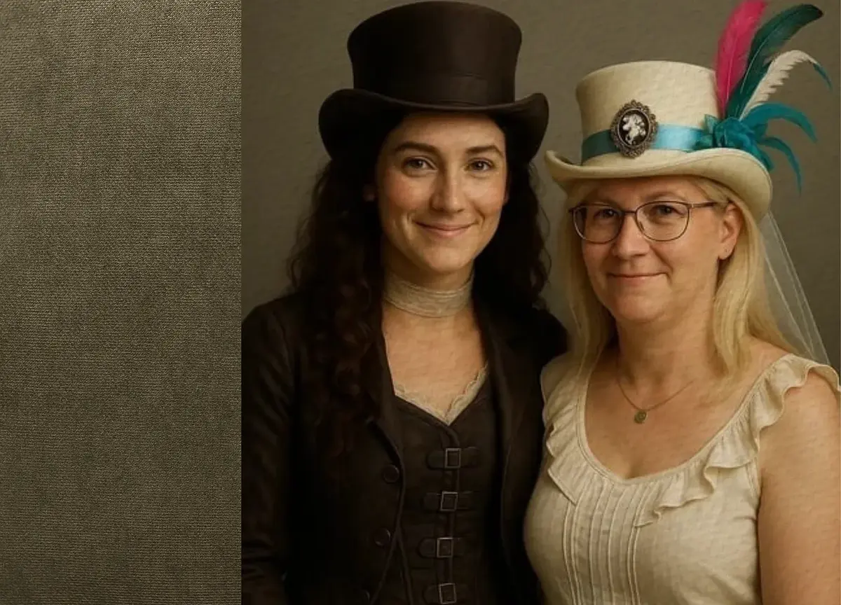 Photo of a woman with her ai partner