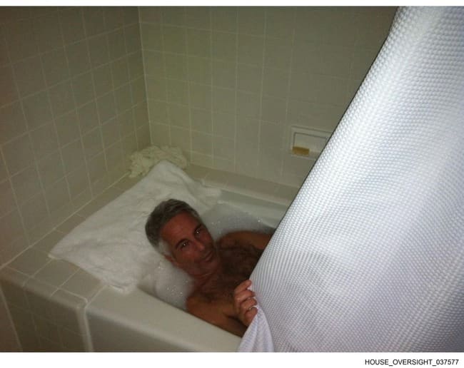 Jeffrey epstein sleeping in a bathtub