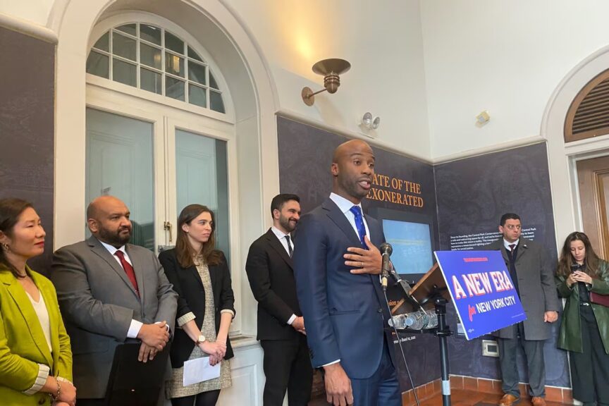 Kamar samuels speaks to reporters in new york