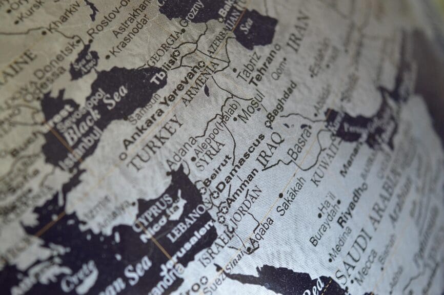 U. S. Bombs syria shown on a map