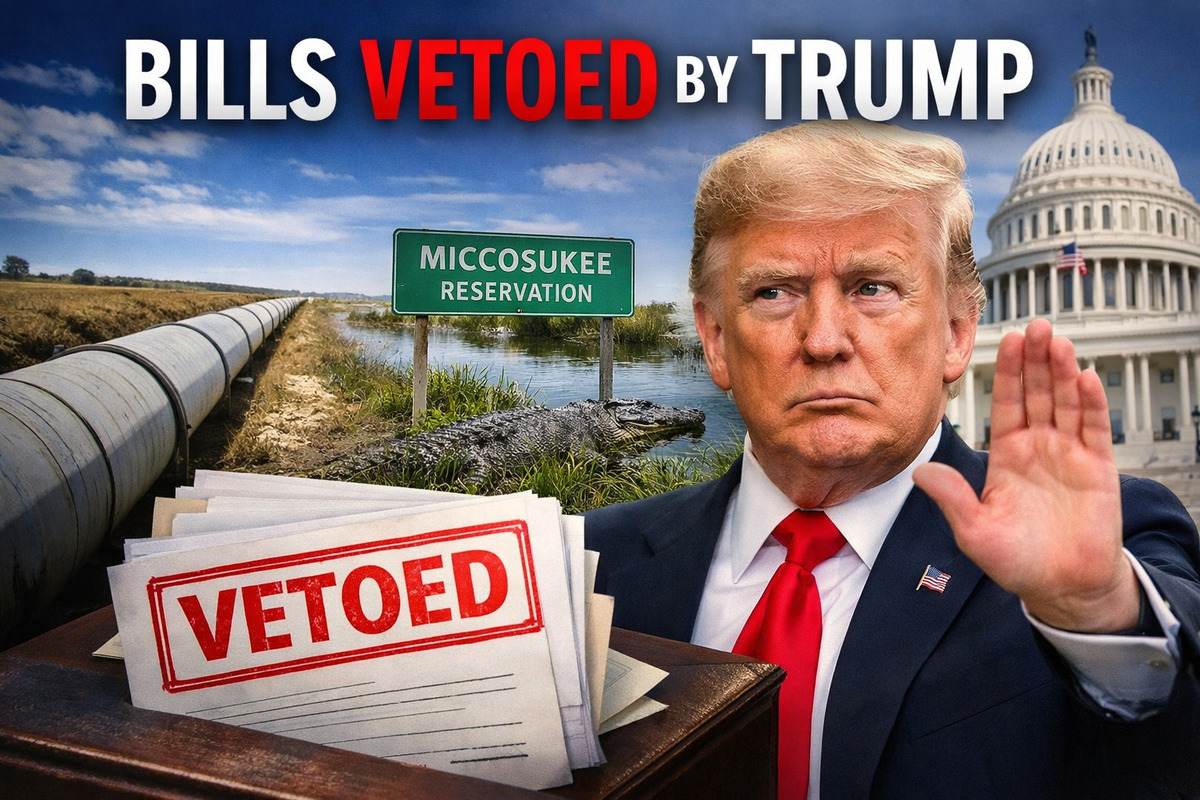 Image of bills vetoed by trump in a collage