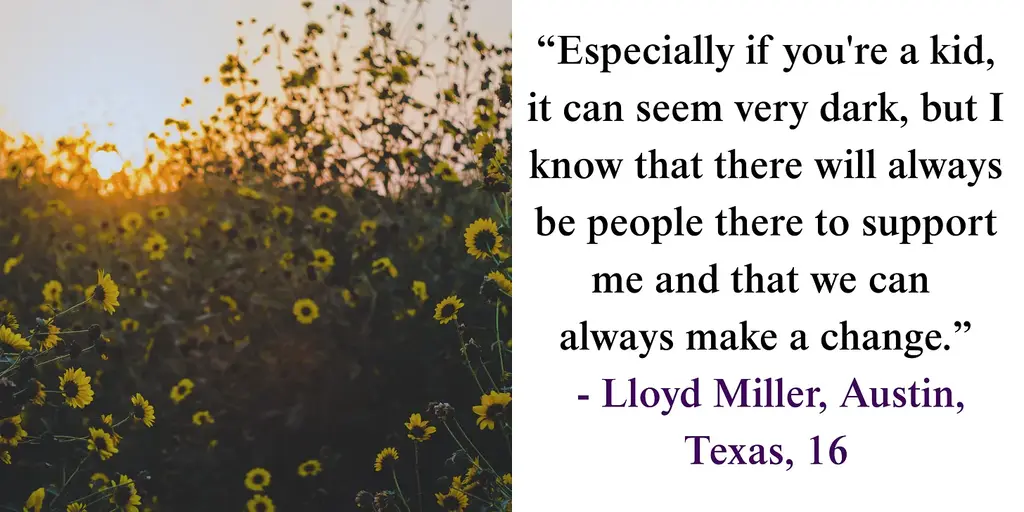 Sunflower field with a quote