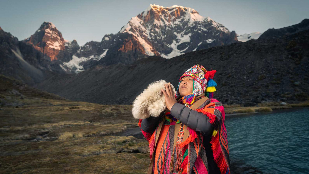 Peruvian shaman in nature