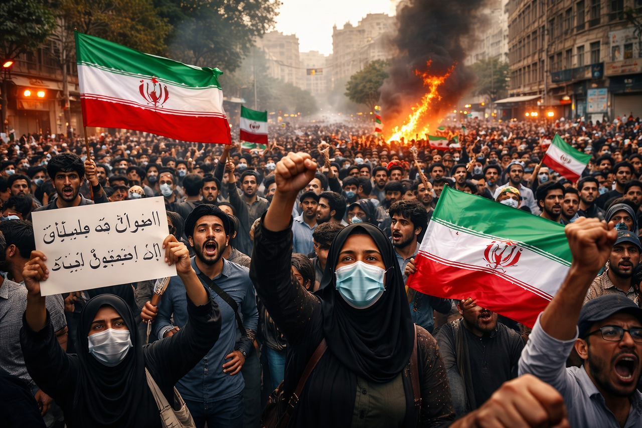 Protests in iran image generated by ai