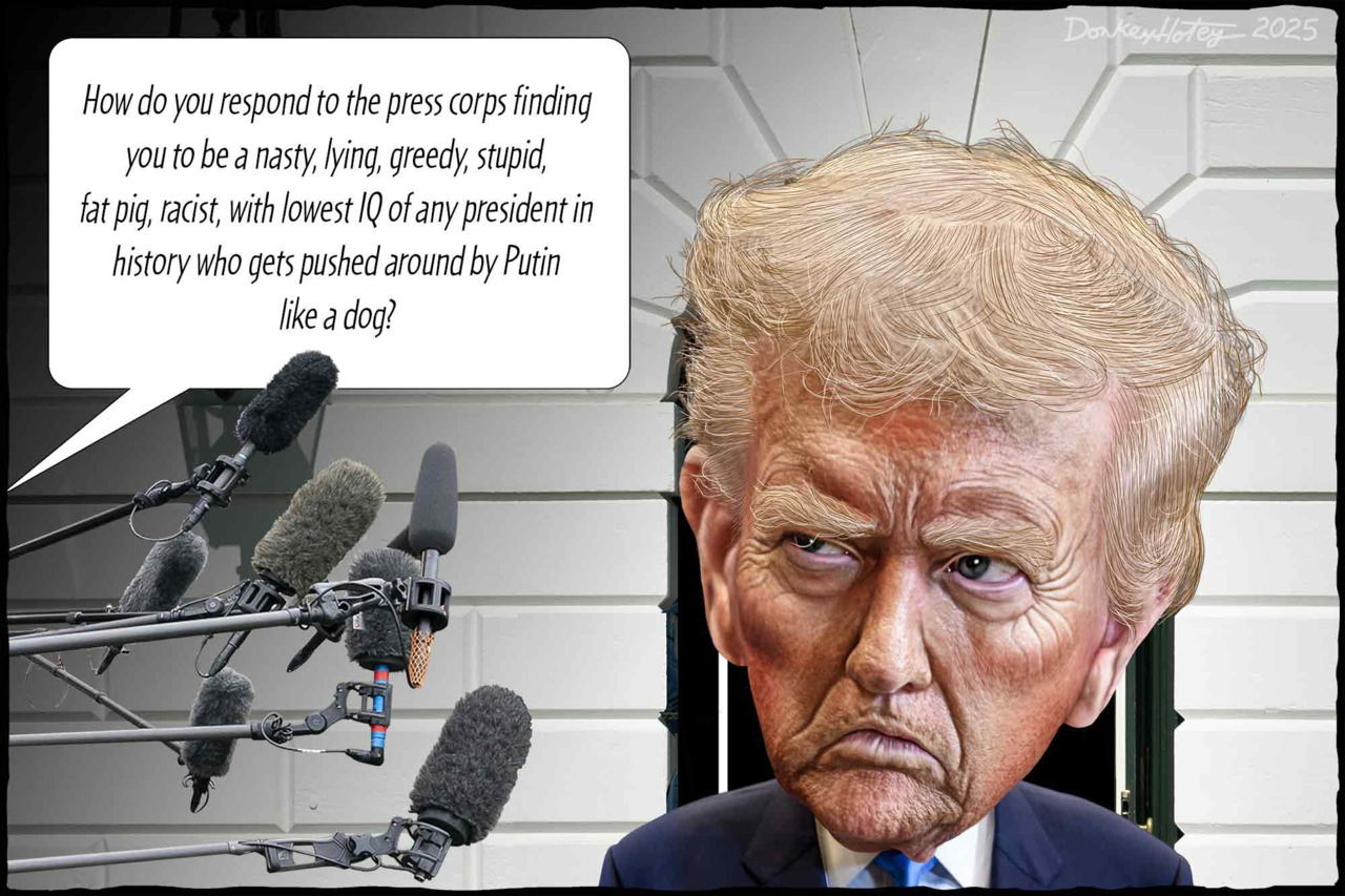 trump wh press Caricature of trump and the press. Pardons in trump 2. 0