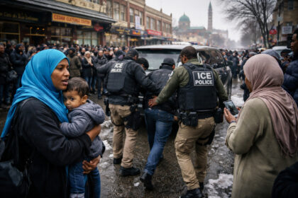 Ai-generated image of immigration enforcement operations in minnesota