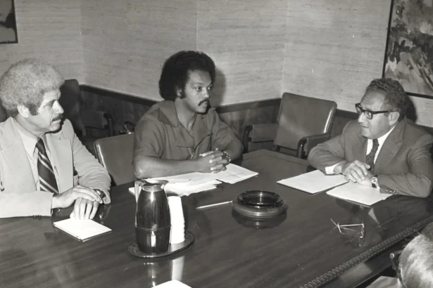 Black and white photo of reverend jesse jackson