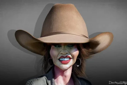 Caricature of DHS Secretary Kristi Noem